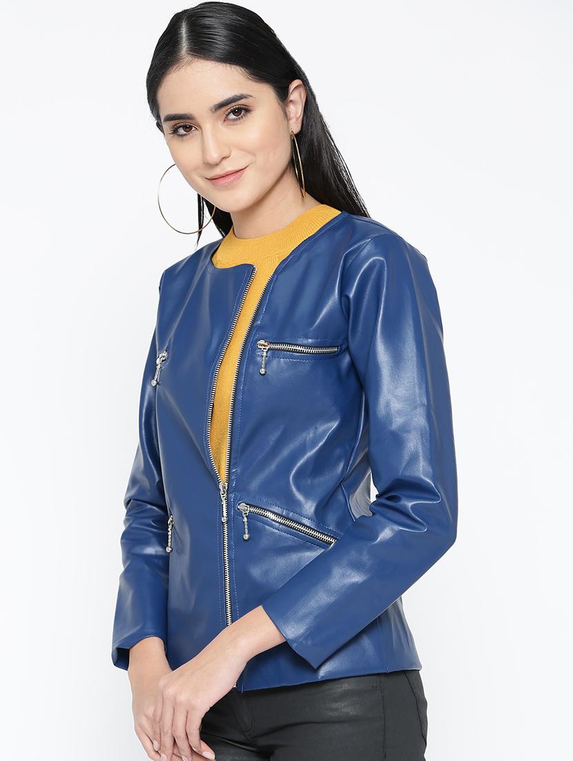 long sleeved leather jacket - 16605046 - Zoom Image - 2