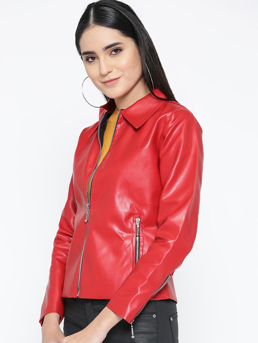 long sleeved leather jacket - 16605059 - Zoom Image - 2