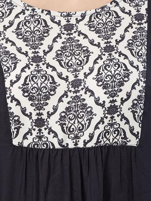 contrast yoke straight kurti - 16605088 - Standard Image - 5