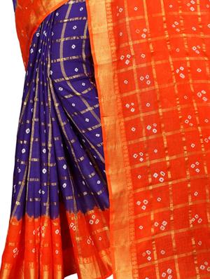 bandhani printed saree with blouse - 16605247 - Standard Image - 2