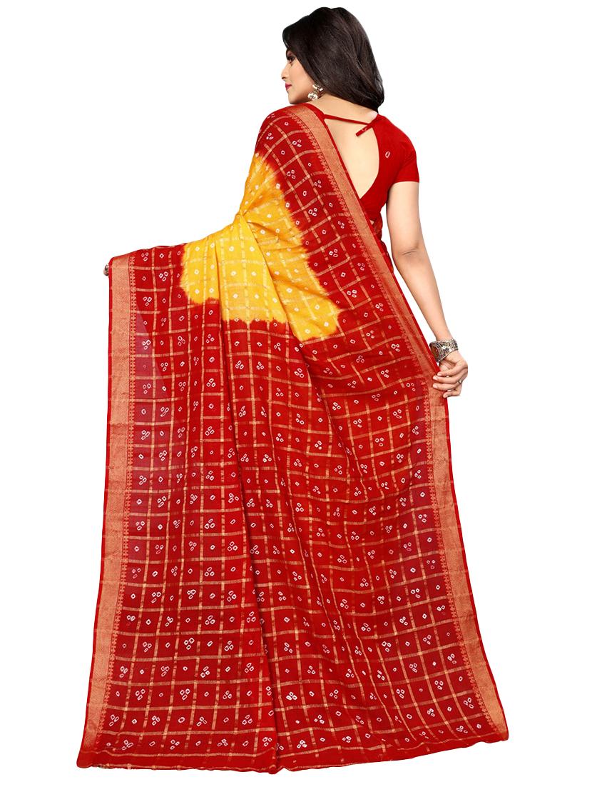bandhani printed saree with blouse - 16605251 - Zoom Image - 2