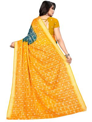 bandhani printed saree with blouse - 16605254 - Standard Image - 2