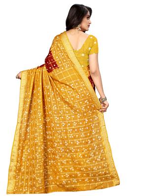 bandhani printed saree with blouse - 16605255 - Standard Image - 2