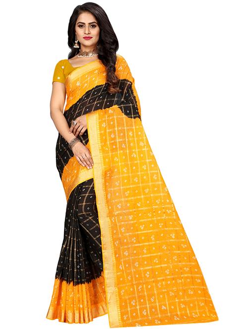 bandhani printed saree with blouse - 16605256 - Standard Image - 1