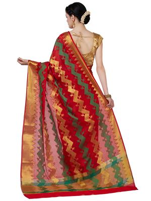 self-design banarasi saree with blouse - 16605525 - Standard Image - 2