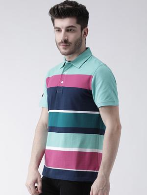 multi colored striped polo t-shirt - 16605765 - Standard Image - 2