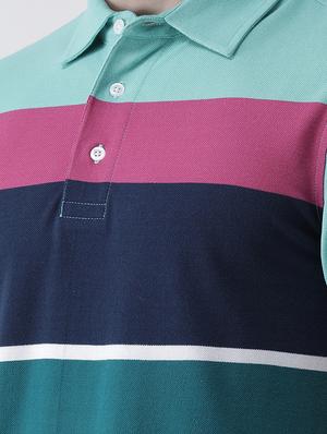 multi colored striped polo t-shirt - 16605765 - Standard Image - 5