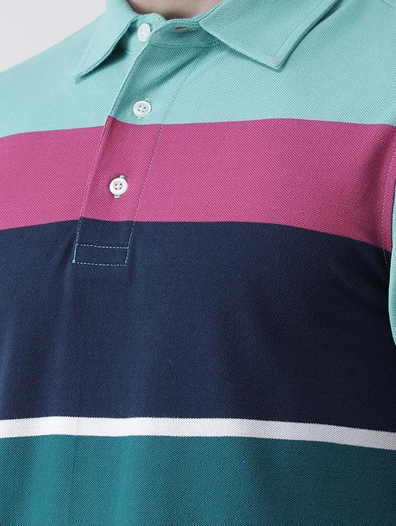 multi colored striped polo t-shirt - 16605765 - Zoom Image - 5