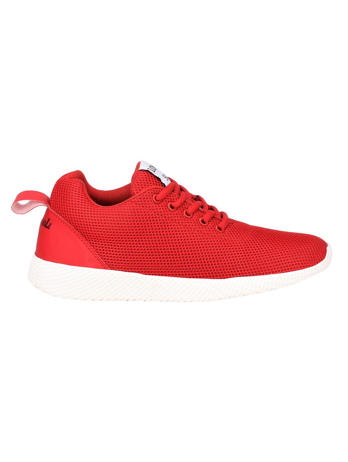 red mesh lace up sport shoes - 16605771 - Zoom Image - 2