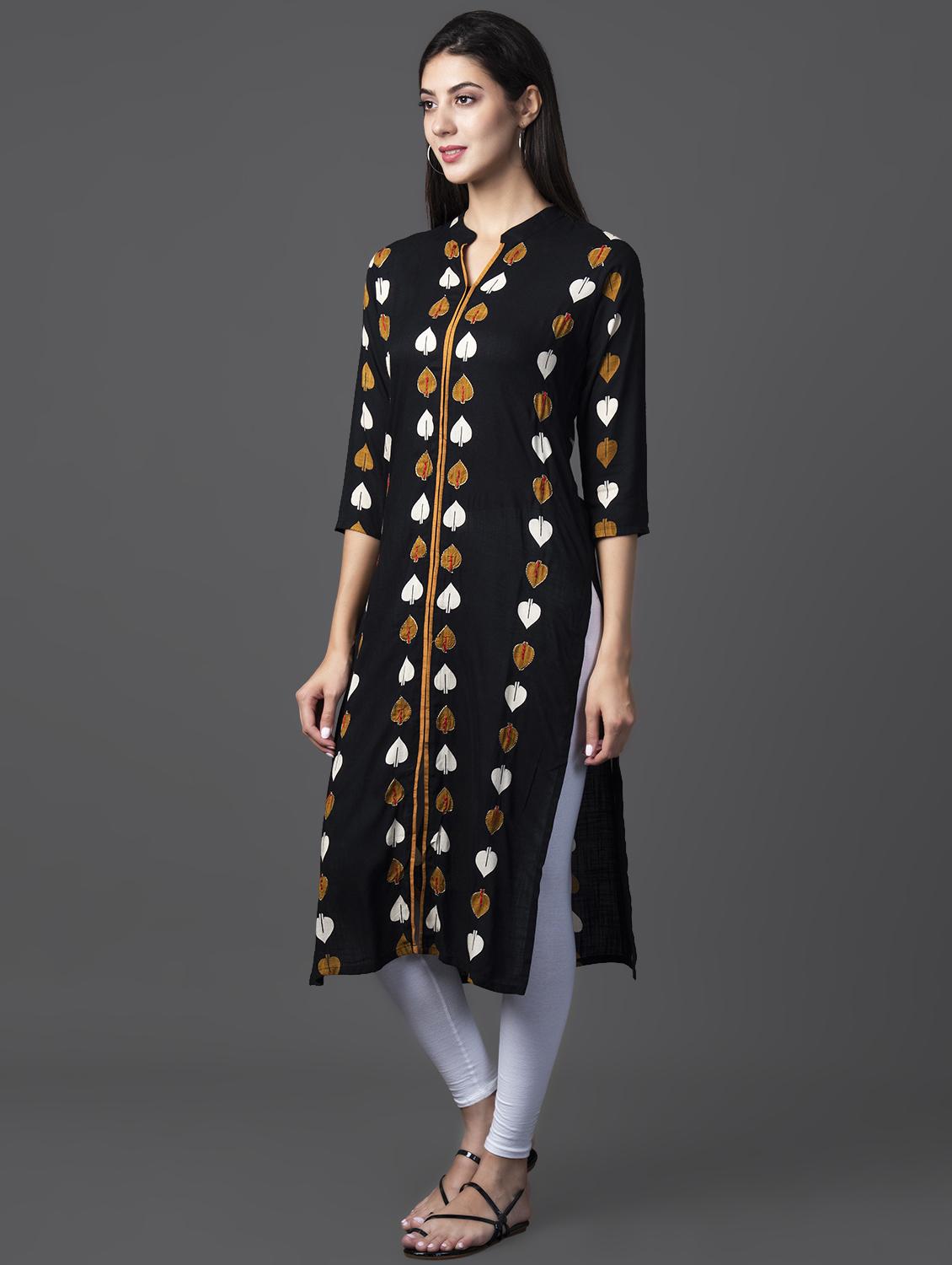 printed straight kurta - 16605789 - Zoom Image - 2