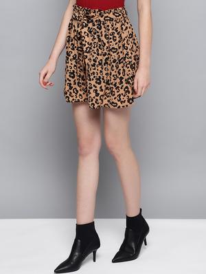 tie knot animal print skater skirt - 16605873 - Standard Image - 2