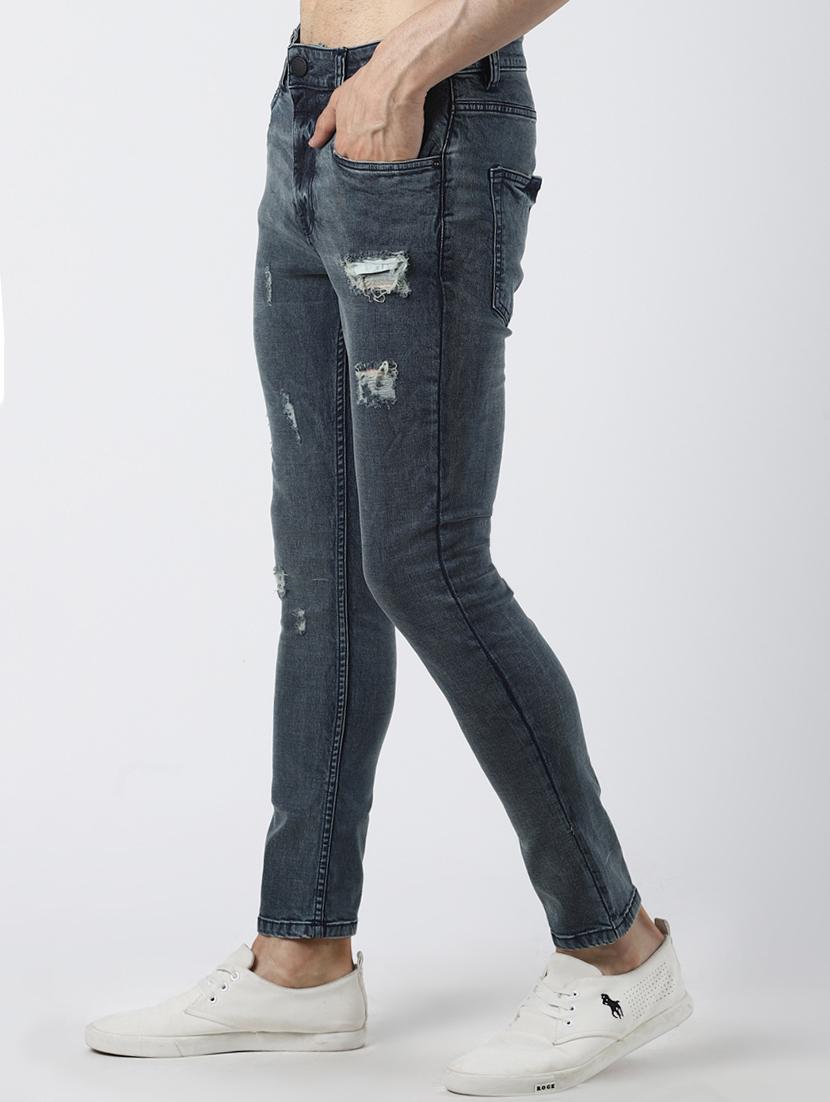 blue light washed distressed denim jeans - 16605995 - Zoom Image - 2