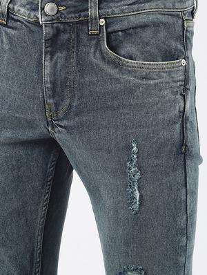 grey heavy washed distressed denim jeans - 16605998 - Standard Image - 5