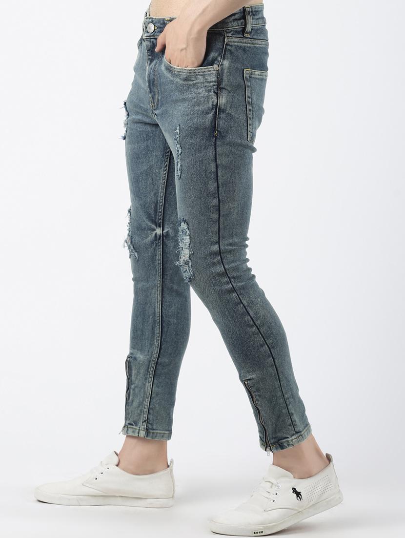grey heavy washed distressed denim jeans - 16605998 - Zoom Image - 2