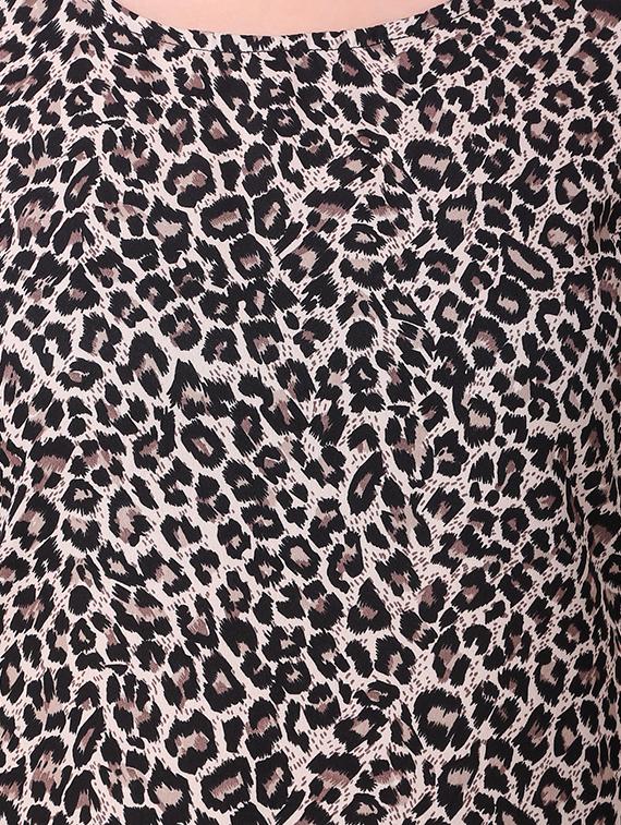 round neck animal print a-line dress - 16607202 - Zoom Image - 5