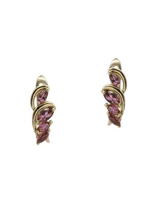 red gold plated drop earring - 16607345 - Standard Image - 2