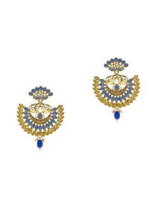 blue gold plated drop earring - 16607433 - Standard Image - 2