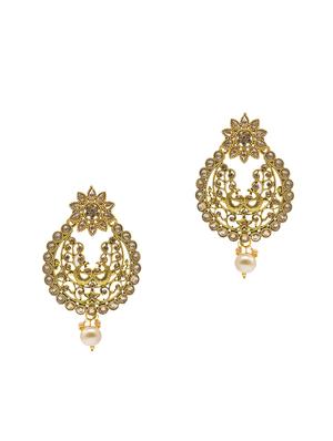 gold plated drop earring - 16607436 - Standard Image - 2