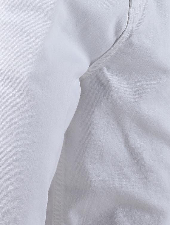 white solid denim short - 16607931 - Zoom Image - 5