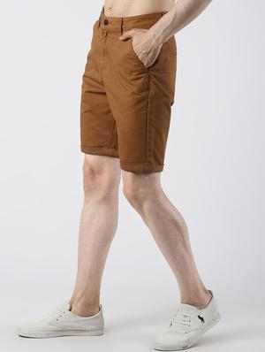 brown solid bermuda shorts - 16607933 - Standard Image - 2
