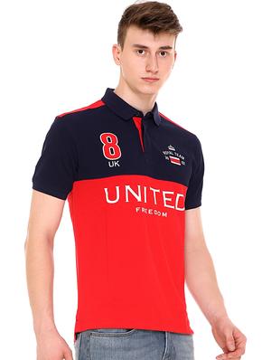 red color block polo t-shirt - 16607936 - Standard Image - 2