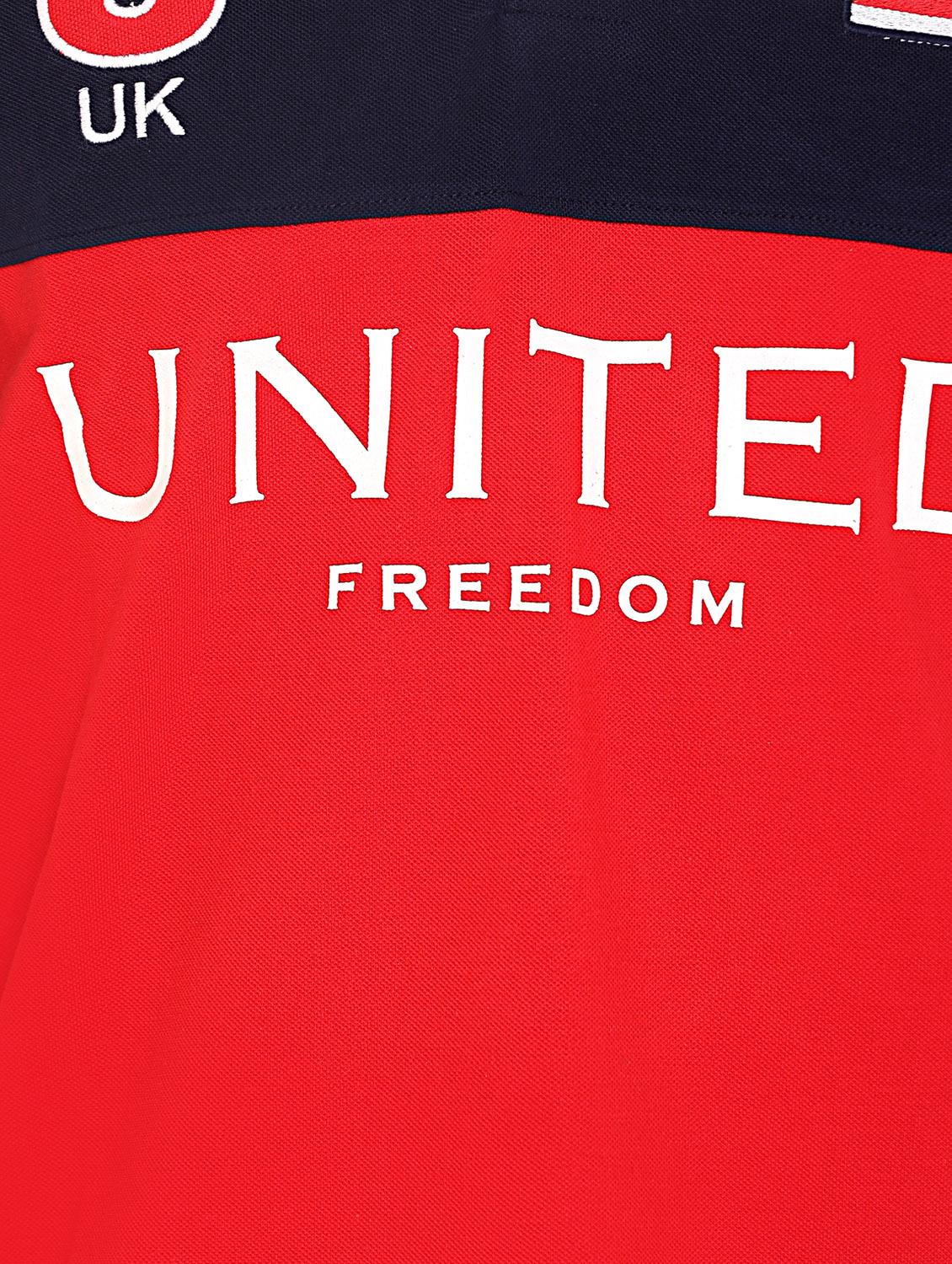 red color block polo t-shirt - 16607936 - Zoom Image - 5