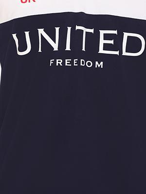 navy blue color block polo t-shirt - 16607937 - Standard Image - 5