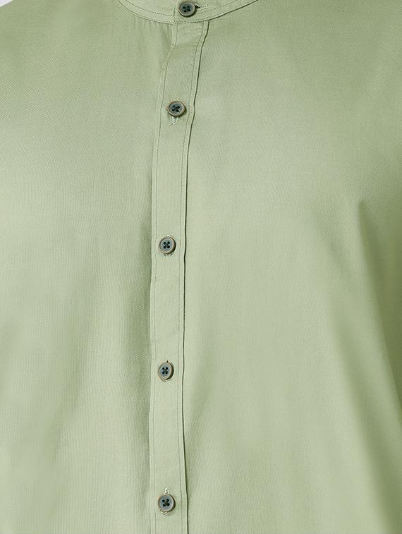green solid casual shirt - 16608085 - Zoom Image - 5