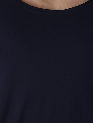 navy blue solid t-shirt - 16608353 - Standard Image - 5