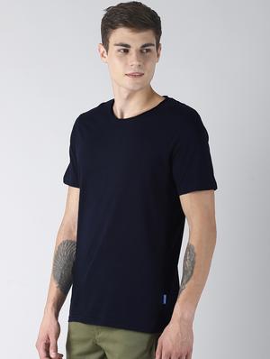 navy blue solid t-shirt - 16608354 - Standard Image - 2