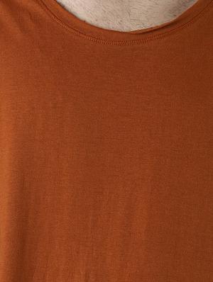 brown solid t-shirt - 16608358 - Standard Image - 5