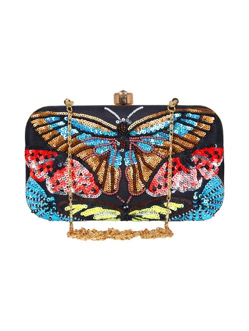 black faux silk box clutch - 16608485 - Standard Image - 1