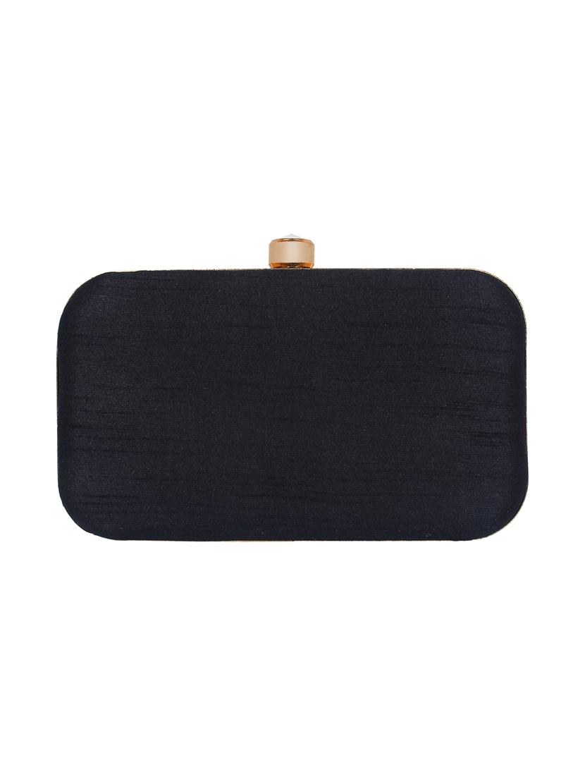black faux silk box clutch - 16608485 - Zoom Image - 2