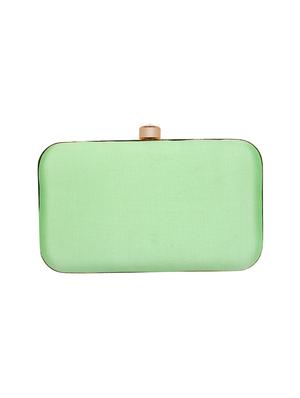 green faux silk box clutch - 16608493 - Standard Image - 2