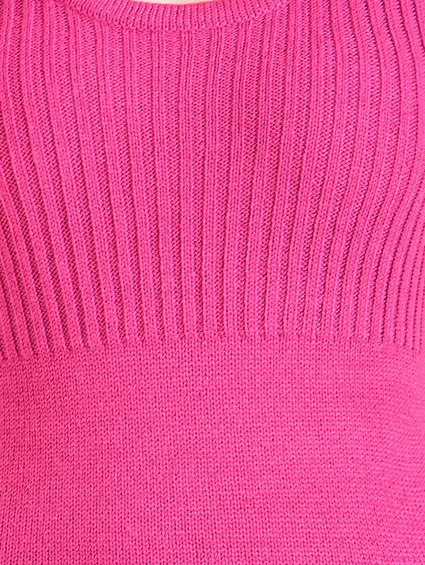 round neck solid bodycon dress - 16608687 - Zoom Image - 5