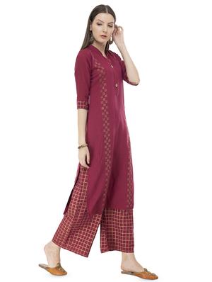 foil printed kurta palazzo with dupatta set - 16609033 - Standard Image - 2