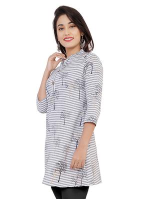 stripes printed a-line kurti - 16609579 - Standard Image - 2