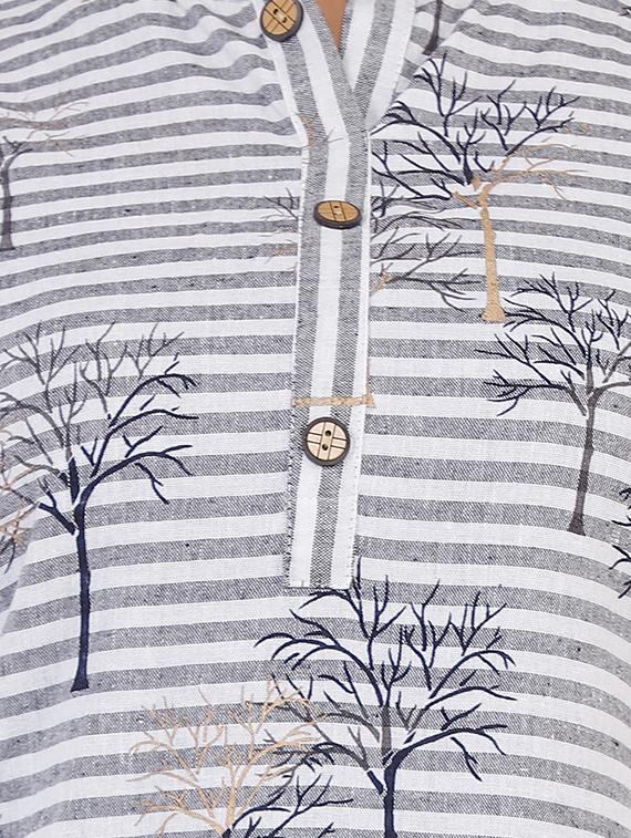 stripes printed a-line kurti - 16609579 - Zoom Image - 5