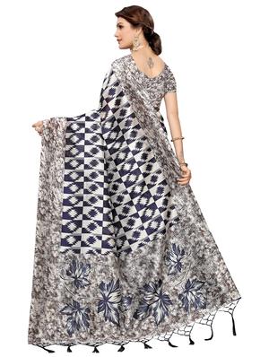 printed woven saree with blouse - 16609735 - Standard Image - 2