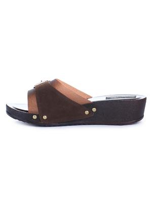 brown slip on wedges - 16610548 - Standard Image - 2
