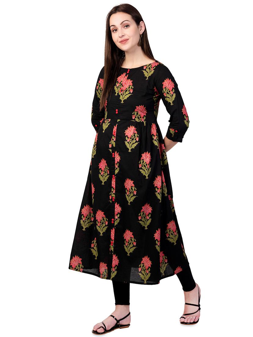 floral a-line kurta - 16610825 - Zoom Image - 2