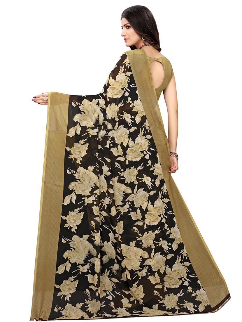 floral printed saree with blouse - 16610943 - Zoom Image - 2