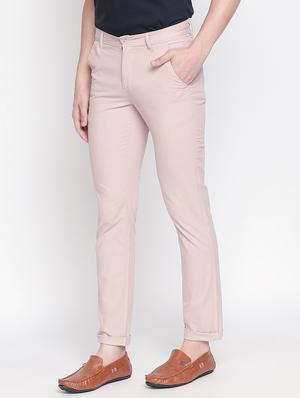 beige solid chinos - 16611395 - Standard Image - 2