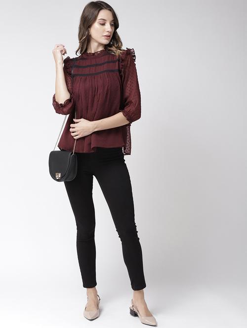 frill detail dobby top - 16611901 - Standard Image - 1