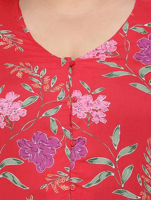 v neck ruffled floral plus top - 16612003 - Standard Image - 5