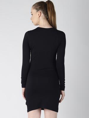 round neck solid bodycon dress - 16612679 - Standard Image - 2