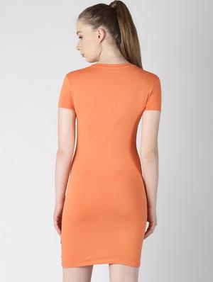 round neck solid bodycon dress - 16612681 - Standard Image - 2