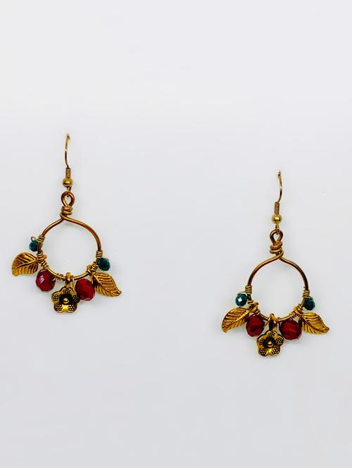 red metal hoop earring - 16613600 - Very Small Image - 1