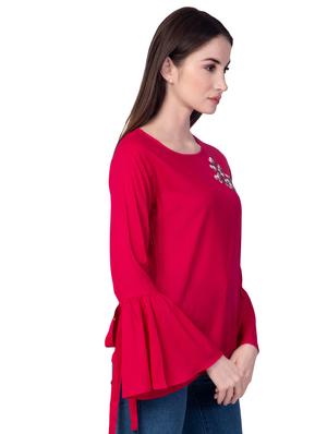 bell sleeved embroidered detail top - 16613633 - Standard Image - 2