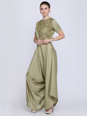 green satin cocktail gown - 16613833 - Standard Image - 2